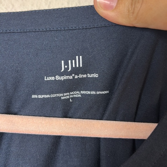 J. Jill Luxe Supima a-line tunic Top in black size Large Made in India - Picture 3 of 7